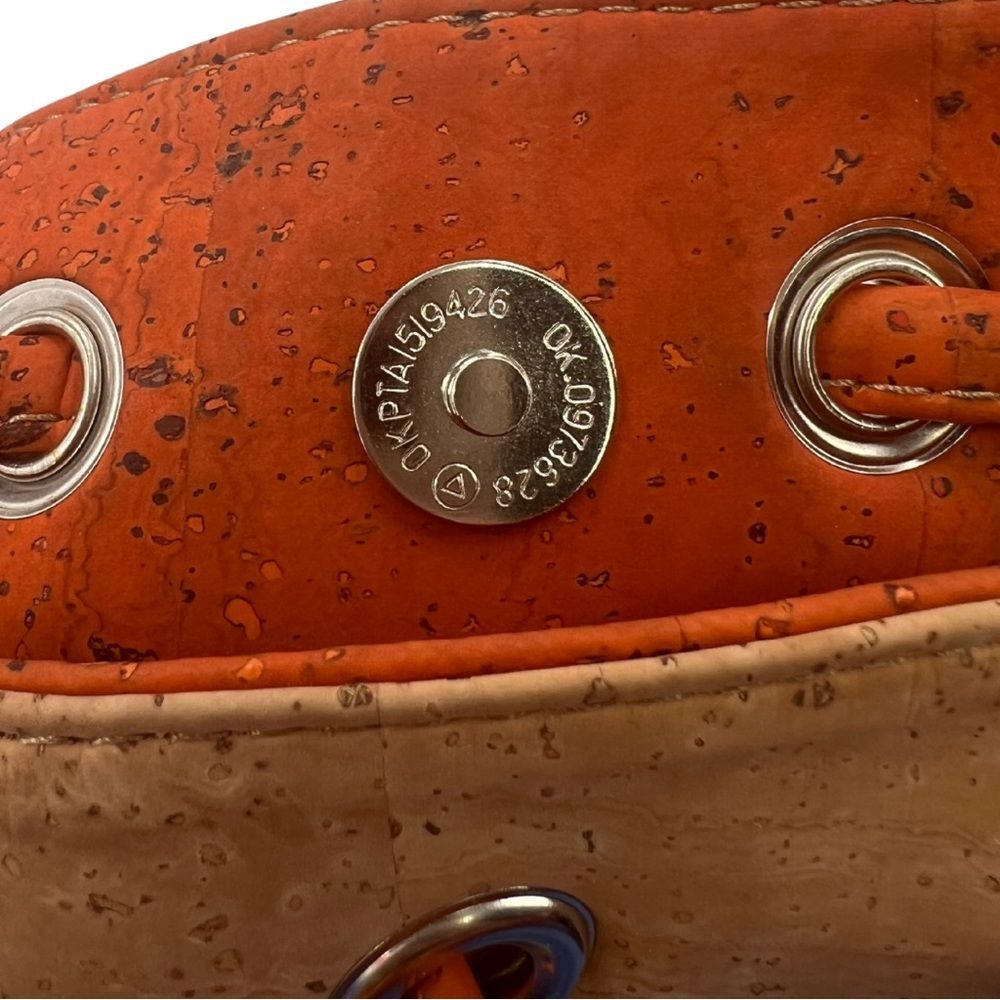 Artelusa 100% Cork bucket bag purse orange Portugal neutral boho - Picture 10 of 11